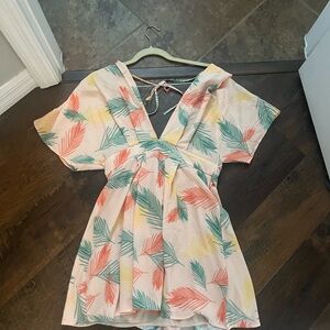 Tropical Leaf Print Dress